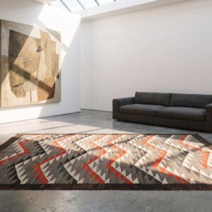Rectangle Navajo Antique Wool Small Scatter Size 1930s American Gray Flat Weave Rug (SKU 21558) - room view