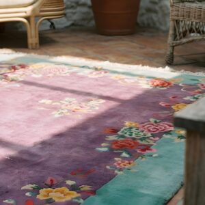Rectangle Purple 1920s Antique Room Size Chinese Wool - Art Deco Knotted Rug (SKU 22645) - in-room detail