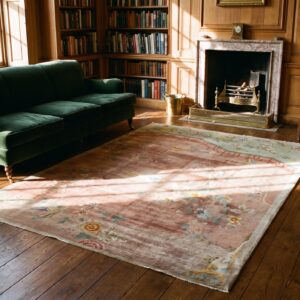 Red Knotted Antique 1920s Room Size Wool Rectangle Chinese - Art Deco Rug (SKU 22411) - room view