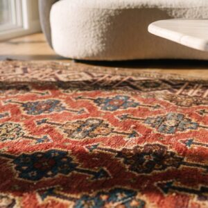 Red Antique Allover Tribal Geometric Design Small Caucasian Kuba Rug (SKU 19746) - in-room detail
