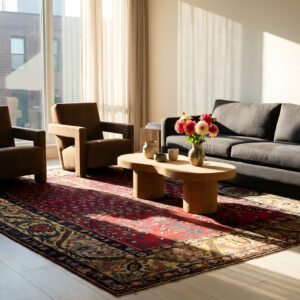 Red Artistic Floral Tree Of Life Design Small Antique Persian Bakhtiari Rug (SKU 24270) - room view