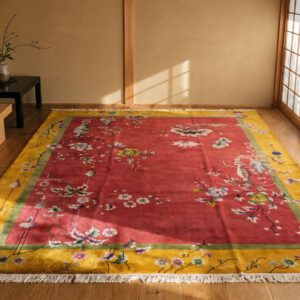 Antique Red Classic Floral Pattern Art Deco Chinese Room Size Carpet (SKU 23047) - room view