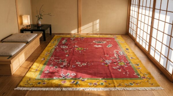 Antique red classic floral pattern art deco chinese room size carpet 7 Antique red classic floral pattern art deco chinese room size carpet (sku 23047) - room view