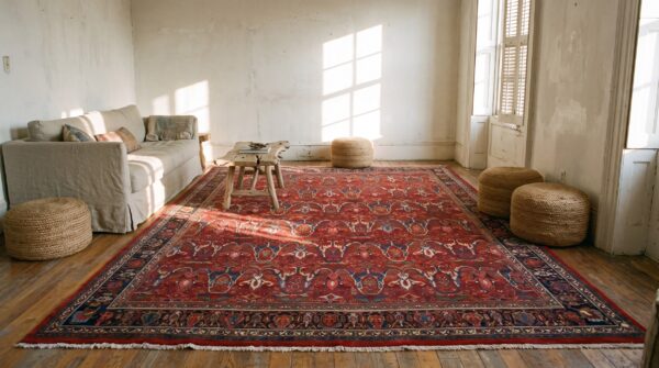 Antique red field allover tribal garous design large size persian bidjar carpet 6 Antique red field allover tribal garous design large size persian bidjar carpet (sku 21091) - room view