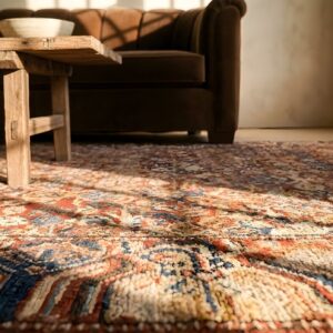 Red Antique Khotan East Turkestan Hallway Runner Rug (SKU 24262) - in-room detail