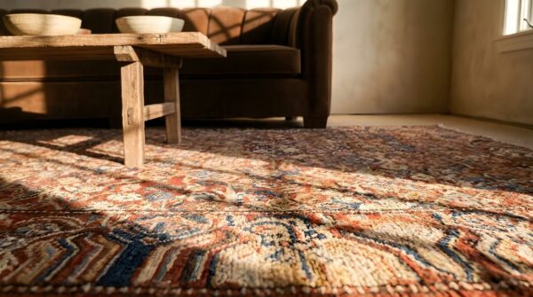 Red antique khotan east turkestan hallway runner rug 9 Red antique khotan east turkestan hallway runner rug (sku 24262) - in-room detail