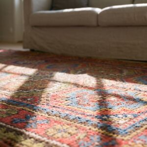 Antique Red Kurdish Persian Wool Hand Knotted Hallway Runner Rug (SKU 23283) - in-room detail