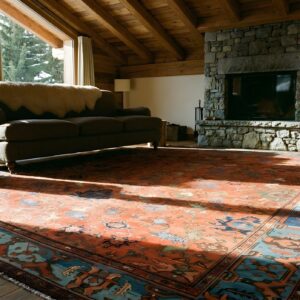 Red Large Size Tribal Floral Pattern Antique Persian Sultanabad Rug (SKU 24742) - room view