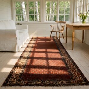 Red Antique Long and Narrow Persian Seraband Paisley Hallway Runner Rug (SKU 23696) - room view
