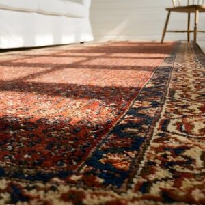 Red Antique Long and Narrow Persian Seraband Paisley Hallway Runner Rug (SKU 23696) - in-room detail