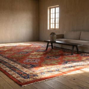 Antique Red Malayer Persian Allover Geometric Knotted Rug (SKU 23605) - room view