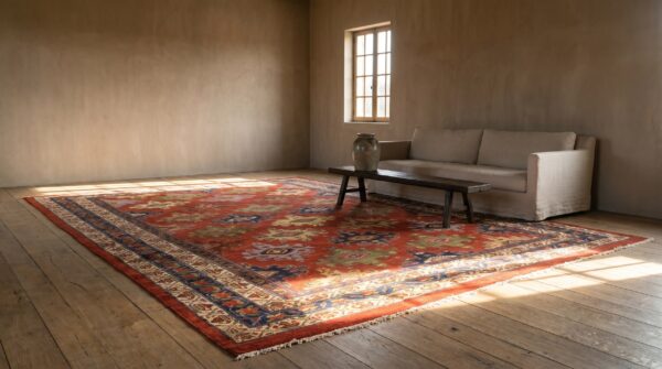 Antique red malayer persian allover geometric knotted rug 9 Antique red malayer persian allover geometric knotted rug (sku 23605) - room view