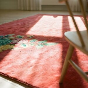 Antique Red Minimalist Art Deco Chinese Room Size Area Rug (SKU 23357) - in-room detail