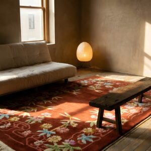 Red Open Field Antique Art Deco Chinese Carpet (SKU 24204) - room view