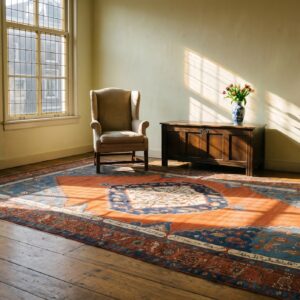 Antique Red Open Field Tribal Medallion Design Large Persian Bakshaish Rug (SKU 25461) - room view