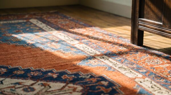 Antique red open field tribal medallion design large persian bakshaish rug 9 Antique red open field tribal medallion design large persian bakshaish rug (sku 25461) - in-room detail