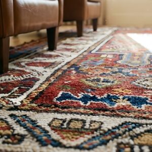 Red Antique Quchan - Kordi Small Scatter Size Wool Rug (SKU 25562) - in-room detail