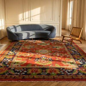 Red Square Antique Irish Donegal Gavin Morton Arts and Crafts Rug (SKU 18754) - room view