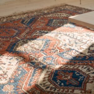 Antique Red Tribal Geometric Late 19th Century Caucasian Flatweave Dragon Soumak Rug (SKU 21676) - in-room detail