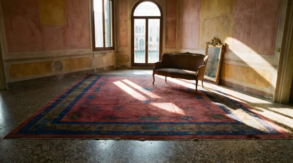Rich red color big size antique wool pile hand knotted deco chinese rug 8 Rich red color big size antique wool pile hand knotted deco chinese rug (sku 23852) - room view