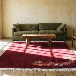 Antique Rich Red Color Minimalist Art Deco Chinese Rug (SKU 22192) - room view