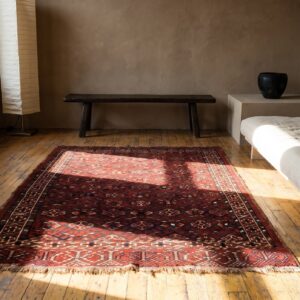 Antique Rich Red Turkmen Tekke Tribal 1880's Central Asian Square Rug (SKU 22988) - room view