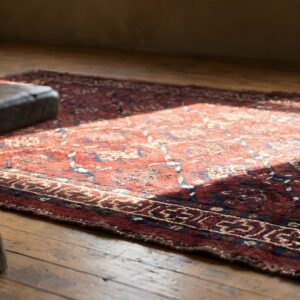 Antique Rich Red Turkmen Tekke Tribal 1880's Central Asian Square Rug (SKU 22988) - in-room detail