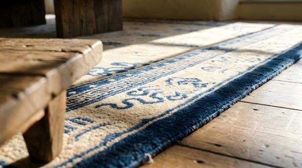 Antique room size 1890s chinese ivory rectangle knotted wool - peking rug 8 Antique room size 1890s chinese ivory rectangle knotted wool - peking rug (sku 23463) - in-room detail