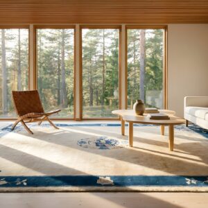 Knotted Wool Room Size 1920s Rectangle Chinese - Peking Antique Ivory Rug (SKU 25416) - room view