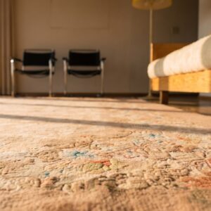 Wool Knotted Antique Room Size Chinese - Art Deco 1920s Rectangle Rug (SKU 22357) - in-room detail