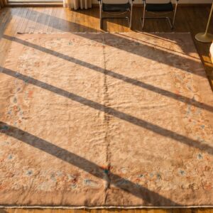 Wool Knotted Antique Room Size Chinese - Art Deco 1920s Rectangle Rug (SKU 22357) - styled overhead view