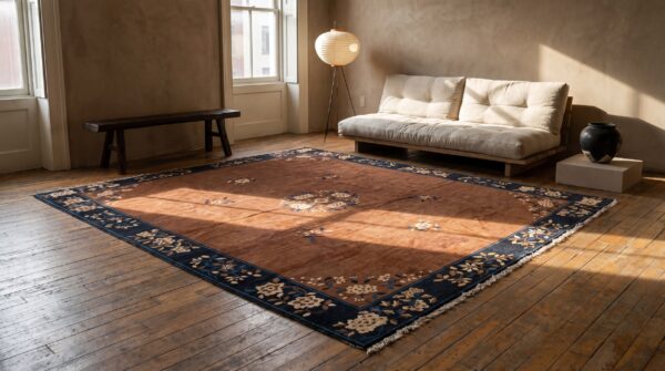 Antique room size chinese earth tone color peking rug 8 Antique room size chinese earth tone color peking rug (sku 23121) - room view