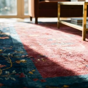 Room Size Chinese Red - Art Deco Rectangle Antique 1920s Wool Knotted Rug (SKU 25419) - in-room detail