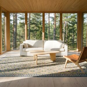 Room Size Antique Cotton Dhurrie Flat Weave Tribal Geometric Rug (SKU 24981) - room view