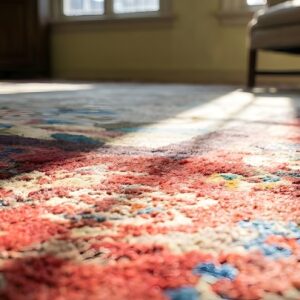 Room Size Gray Background Color Antique Wool Pile Chinese Deco Rug (SKU 25675) - in-room detail