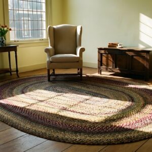 Room Size Oval American Antique Braided Modernist Area Rug (SKU 24953) - room view