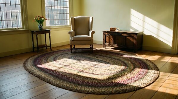 Room size oval american antique braided modernist area rug 7 Room size oval american antique braided modernist area rug (sku 24953) - room view