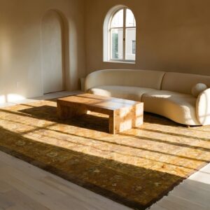 Antique Room Size Persian Sultanabad Hand Knotted Medallion Rug (SKU 24785) - room view