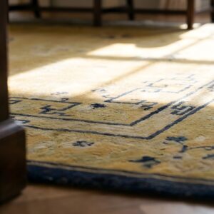Room Size Rectangle Wool Ivory Chinese - Peking 1880s Antique Knotted Rug (SKU 24740) - in-room detail