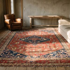 Room Size Red Antique Late 19th Century Persian Serapi Heriz Carpet (SKU 19893) - room view