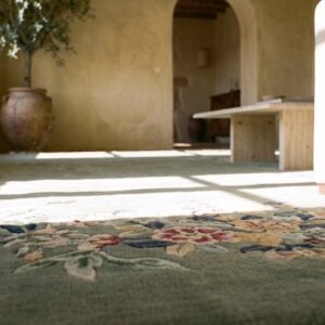 Room Size Antique Soft Blue Gray Color Art Deco Chinese Rug (SKU 20939) - in-room detail