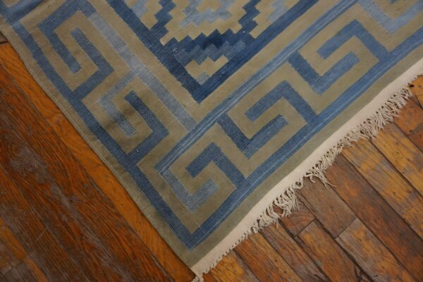 Room size antique tribal geometric pattern cotton dhurrie flatweave rug 7 Room size antique tribal geometric pattern cotton dhurrie flatweave rug (sku 24159) - room view