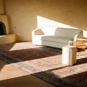 Rustic Antique Long and Narrow Oversized Coral Persian Bidjar Carpet (SKU 25024) - room view