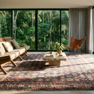Rustic Tribal Allover Pattern Antique Caucasian Geometric Knotted Rug (SKU 24258) - room view