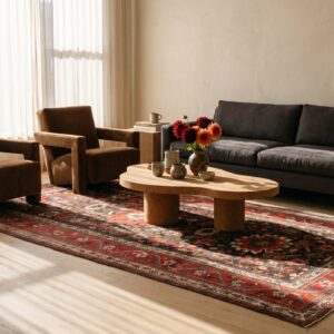 Rustic Antique Tribal Design NW Persian Long and Narrow Size Rug (SKU 25276) - room view