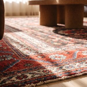 Rustic Antique Tribal Design NW Persian Long and Narrow Size Rug (SKU 25276) - in-room detail