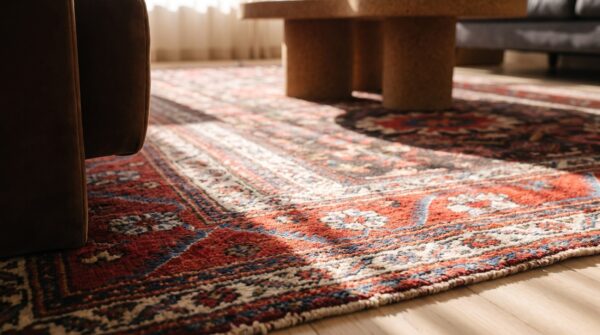 Rustic antique tribal design nw persian long and narrow size rug 13 Rustic antique tribal design nw persian long and narrow size rug (sku 25276) - in-room detail
