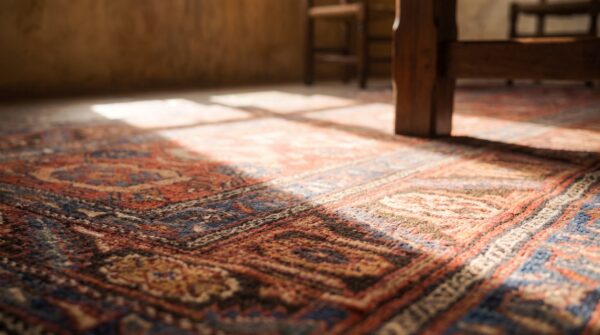 Rustic tribal antique persian bakshaish coral hallway runner rug 7 Rustic tribal antique persian bakshaish coral hallway runner rug (sku 20203) - in-room detail