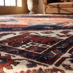 Rustic Tribal Antique Persian Malayer Wide Long and Narrow Gallery Size Rug (SKU 22746) - in-room detail