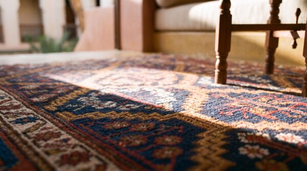 Rustic tribal shrub pattern antique persian afshar hallway runner rug (sku 21969) - in-room detail